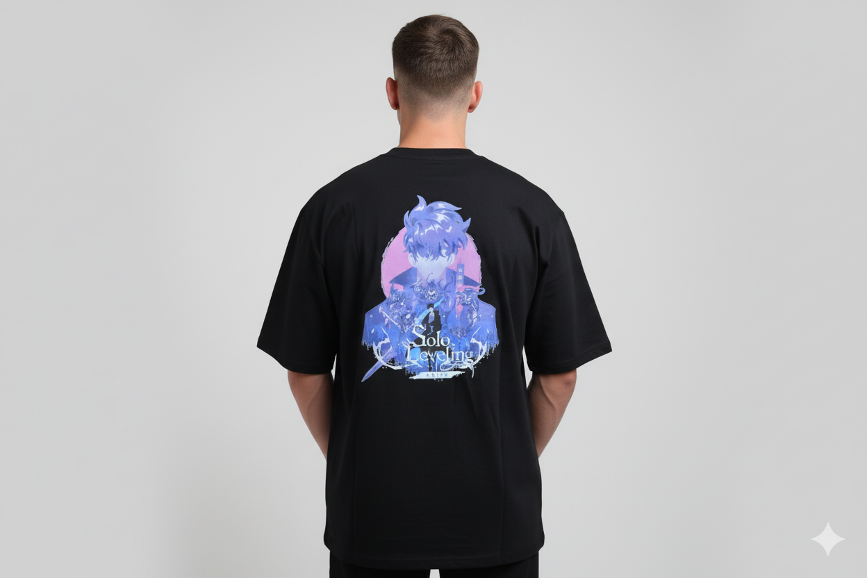 Solo Leveling Anime Series Black Oversized T-Shirt