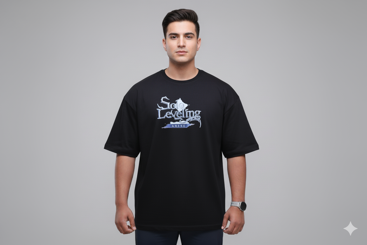 Solo Leveling Anime Series Black Oversized T-Shirt